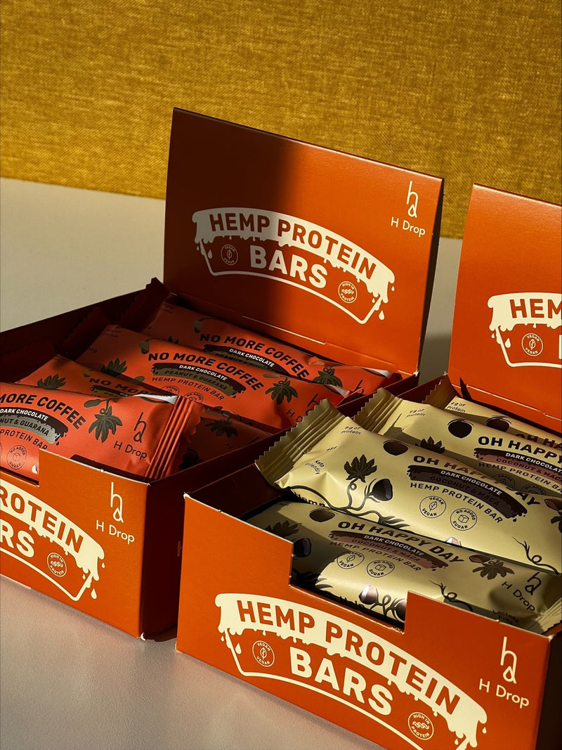 Hemp protein bars - mix of all tastes (4 x 3 pcs. box)